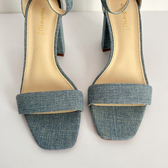 J. Mclaughlin Esme Denim Block Heels Blue Size 9 - Picture 2 of 7
